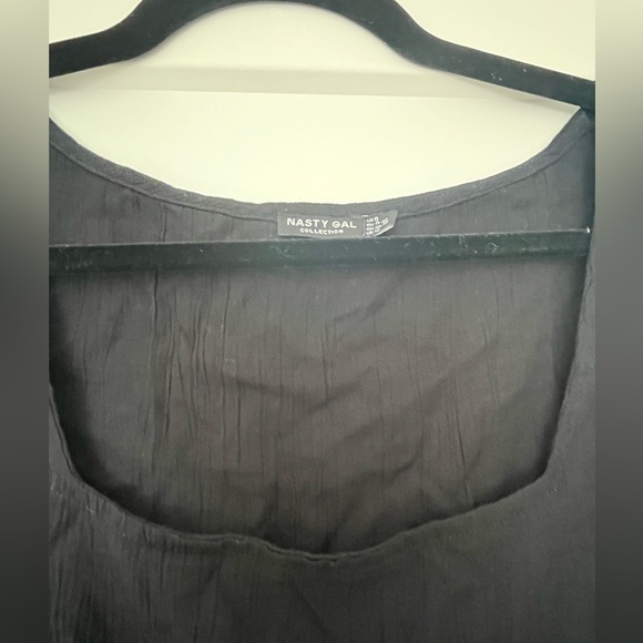 Nasty Gal Crinkle Crop Top And Sarong Cover-Up 2 pcs Set Black Size 8 NWOT - Picture 7 of 12
